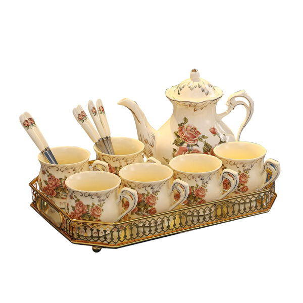TSB16BB021 1 Vintage English Rose Tea Set Porcelain Teapot Set