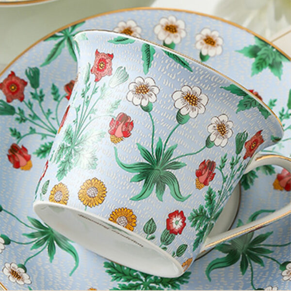 TSB16BB026 1 Floral Tea Cup and Saucer Set Porcelain