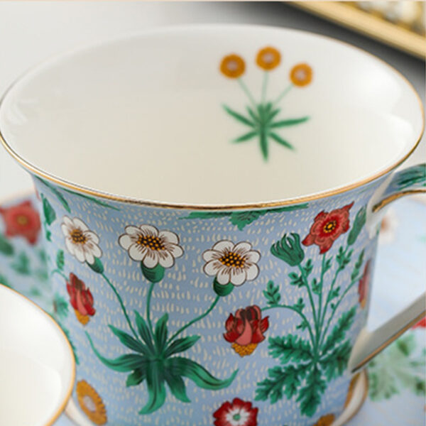 TSB16BB026 3 Floral Tea Cup and Saucer Set Porcelain