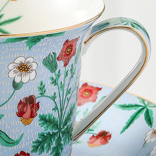 TSB16BB026 4 Floral Tea Cup and Saucer Set Porcelain