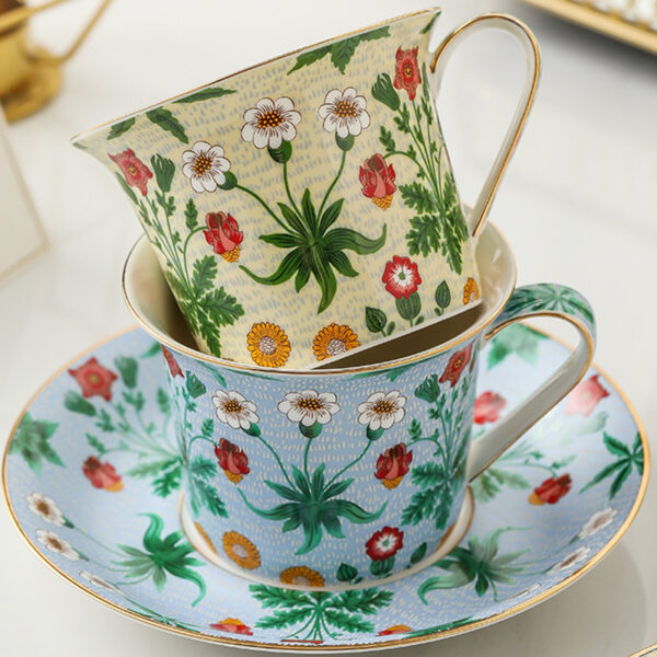 TSB16BB026 5 Floral Tea Cup and Saucer Set Porcelain