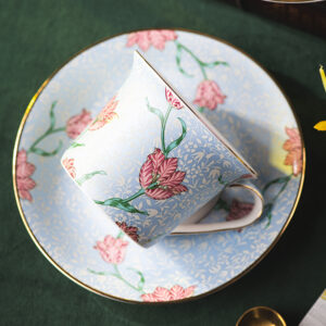 TSB16BB029 D2 Tulip Tea Cup and Saucer Set Porcelain