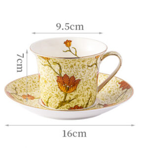 TSB16BB029 D5 Tulip Tea Cup and Saucer Set Porcelain