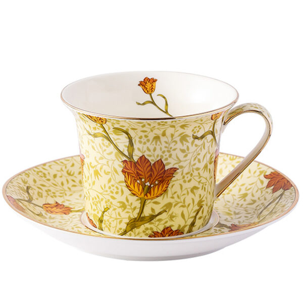 TSB16BB029 FF Tulip Tea Cup and Saucer Set Porcelain