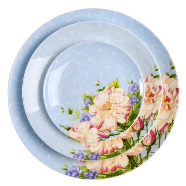 TSB17BB001 F Flower Side Plate Set Bone China Dish 3 Pieces