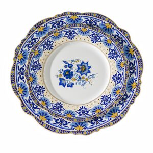 TSB17BB003 V1 Flowers Dish Set Bone China Side Plate Blue and White