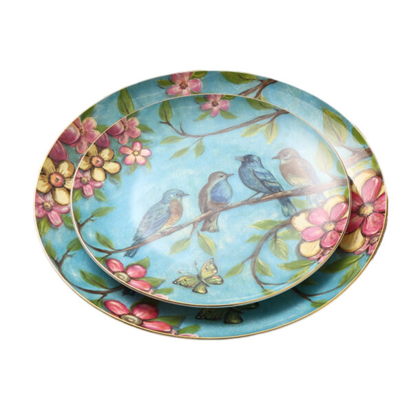 TSB17BB004 F Bird Side Plate Set Bone China Dish 2 Pieces