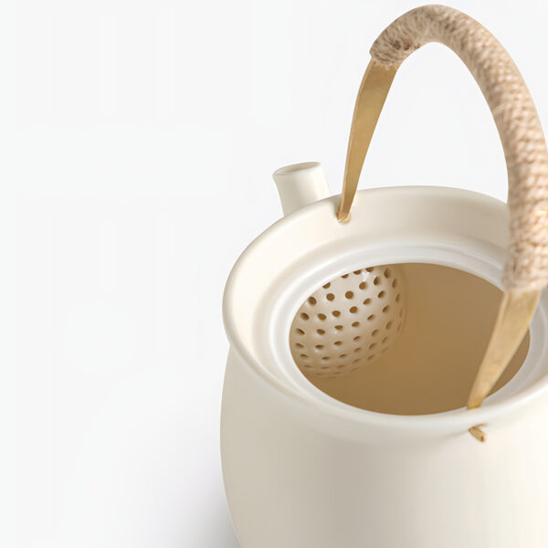 White Japanese Porcelain Tea Set with Warmer - Image 6