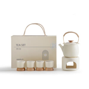 TSB17BB006 V1 White Japanese Porcelain Tea Set with Warmer
