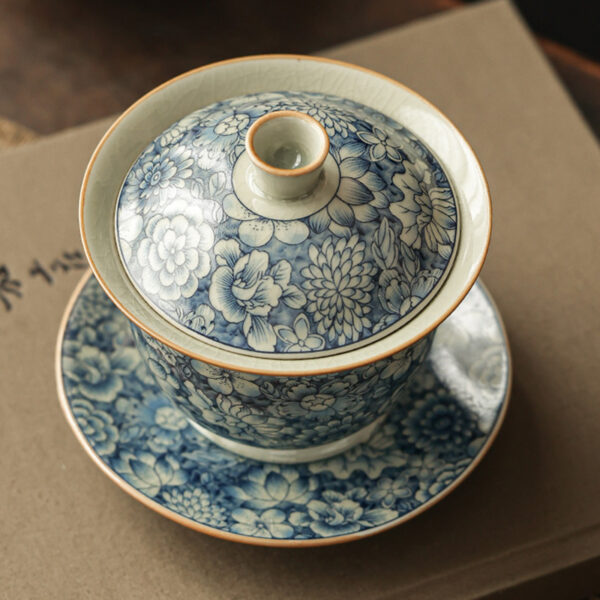 TSB17BB007 2 Vintage Chinese Gongfu Tea Set Porcelain Blue and White