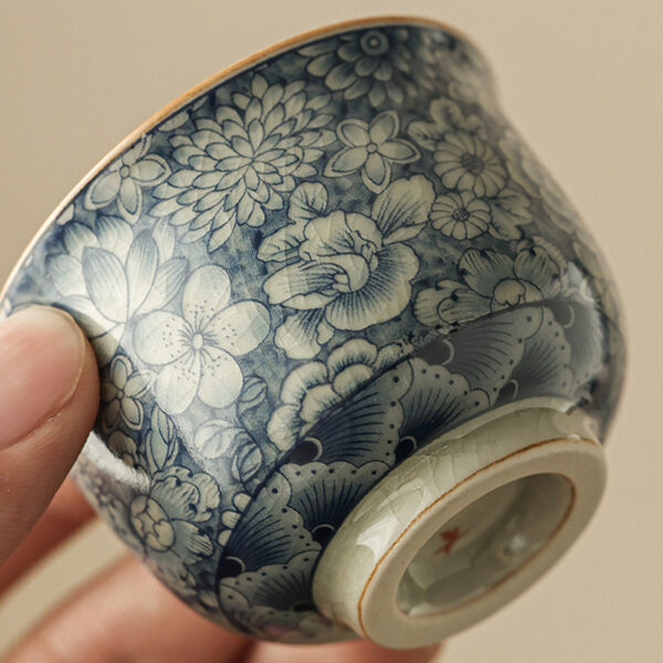 TSB17BB007 4 Vintage Chinese Gongfu Tea Set Porcelain Blue and White
