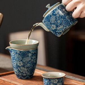 TSB17BB007 B3 Vintage Chinese Gongfu Tea Set Porcelain Blue and White