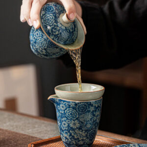 TSB17BB007 B4 Vintage Chinese Gongfu Tea Set Porcelain Blue and White
