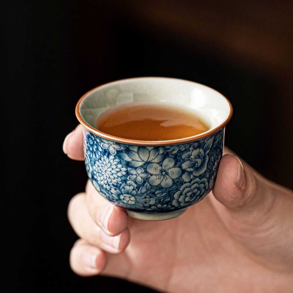 Vintage Chinese Gongfu Tea Set Porcelain Blue and White - Image 7