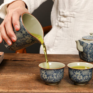 TSB17BB007 D10 Vintage Chinese Gongfu Tea Set Porcelain Blue and White