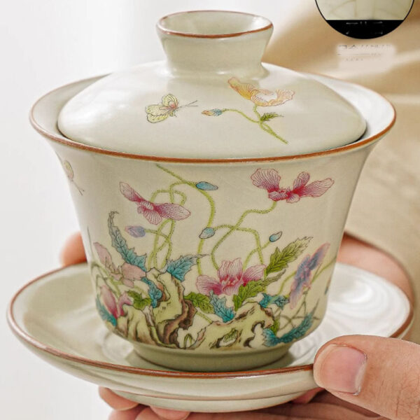 TSB17BB008 2 Floral Chinese Kung Fu Tea Set Ceramic