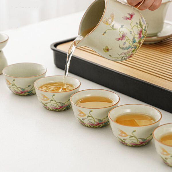 TSB17BB008 3 Floral Chinese Kung Fu Tea Set Ceramic