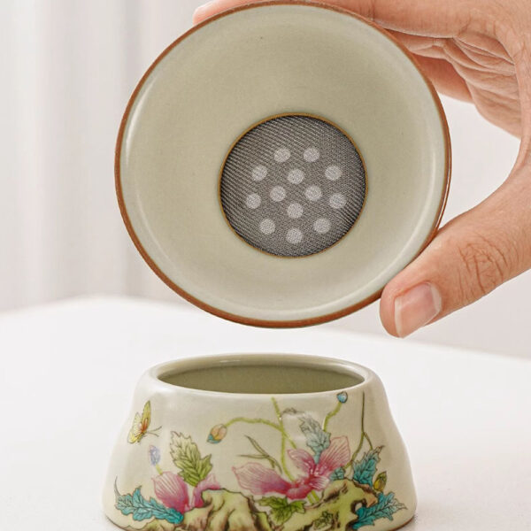 TSB17BB008 4 Floral Chinese Kung Fu Tea Set Ceramic