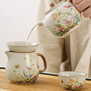 TSB17BB008 D1 Floral Chinese Kung Fu Tea Set Ceramic