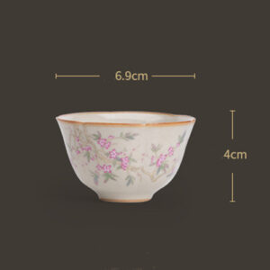 TSB17BB010 D7 5 Peach Branch Porcelain Chinese Kung Fu Tea Set