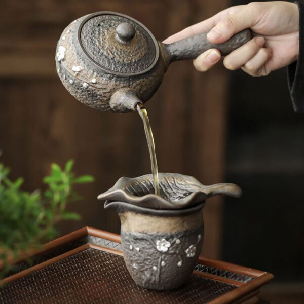 TSB17BB011 1 Plum Blossom Japanese Gong Fu Tea Set Pottery