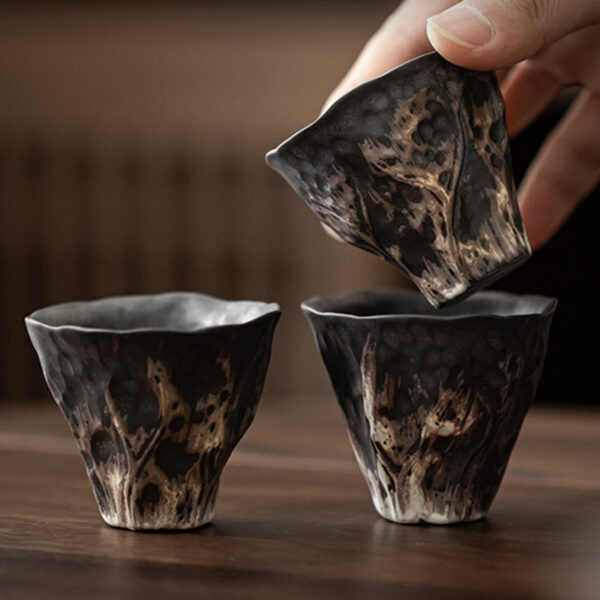 TSB17BB014 3 Lotus Chinese Gongfu Tea Set Pottery