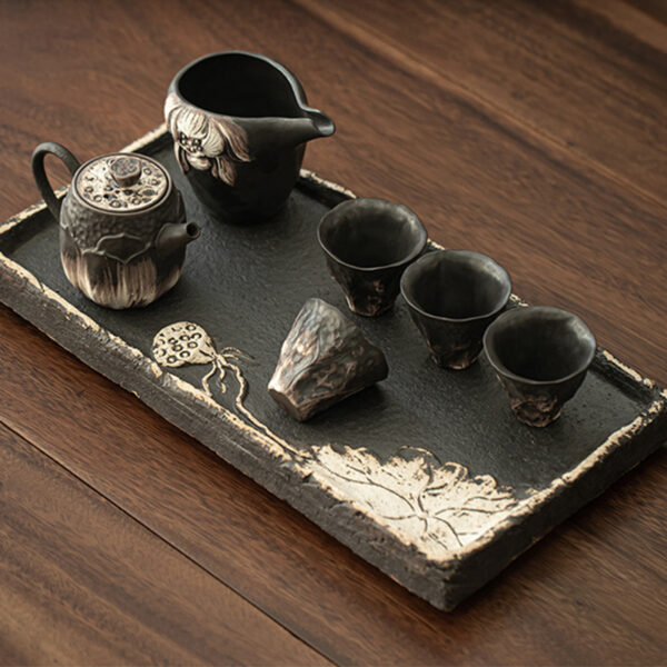 TSB17BB014 F Lotus Chinese Gongfu Tea Set Pottery