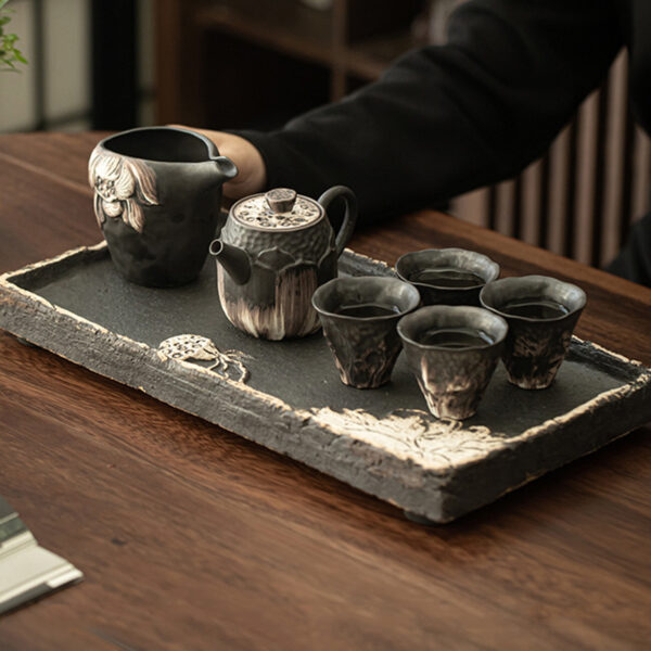 TSB17BB014 b5 Lotus Chinese Gongfu Tea Set Pottery