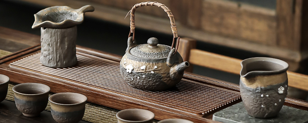 TSB17BB014 d1 Plum Blossom Japanese Gong Fu Tea Set Pottery