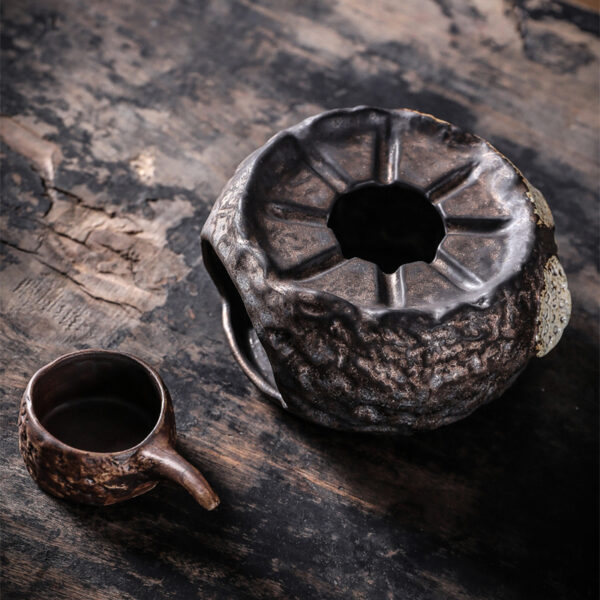 TSB17BB015 3 Lotus Pottery Japanese Tea Set with Warmer