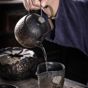 TSB17BB015 D2 Lotus Pottery Japanese Tea Set with Warmer