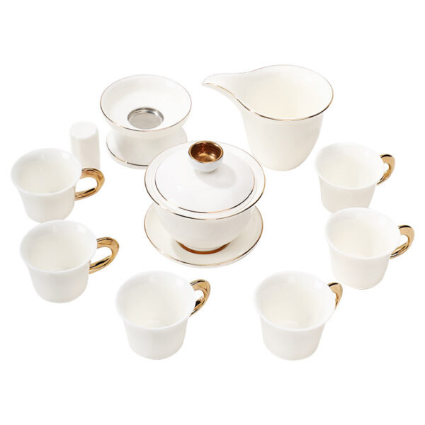 TSB17BB017 1 White Chinese Gongfu Tea Set Porcelain