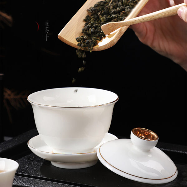 TSB17BB017 2 White Chinese Gongfu Tea Set Porcelain