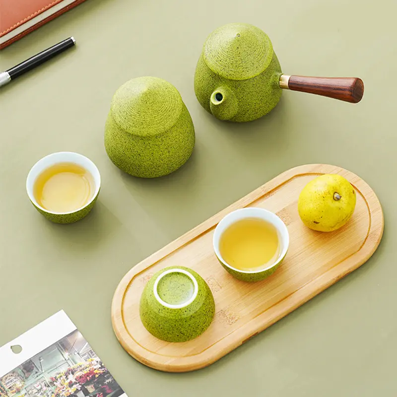 Portable Japanese Travel Tea Set Ceramic with Case