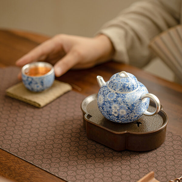 TSB17BB019 5 Blue White Chinese Gongfu Tea Set Porcelain Teapot Set