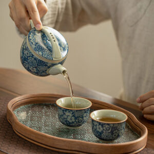 TSB17BB020 2 Floral Chinese Gongfu Tea Set Blue and White