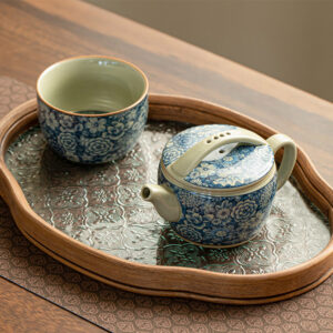 TSB17BB020 V1 Floral Chinese Tea Set Ceramic Blue and White