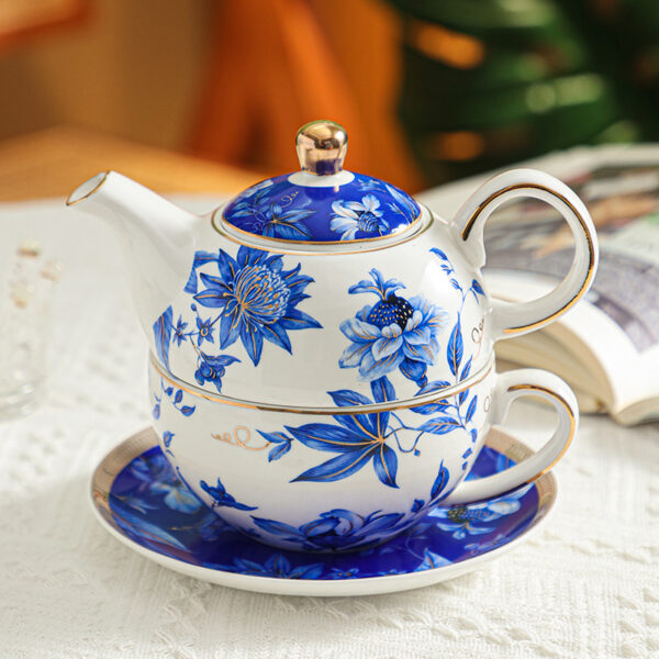 TSB17BB022 1 Blue Peony Tea for One Set Porcelain