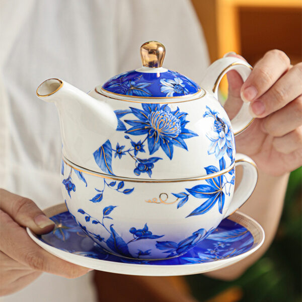 TSB17BB022 2 Blue Peony Tea for One Set Porcelain