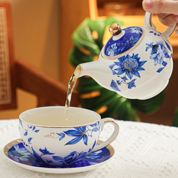 TSB17BB022 4 Blue Peony Tea for One Set Porcelain