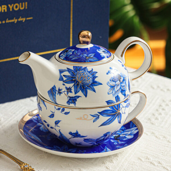 TSB17BB022 F Blue Peony Tea for One Set Porcelain