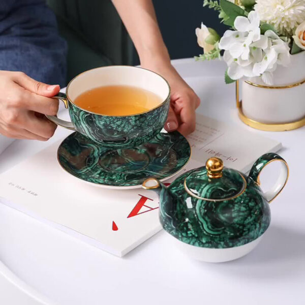 TSB18BB023 4 Green Tea for One Set Porcelain Teapot Set