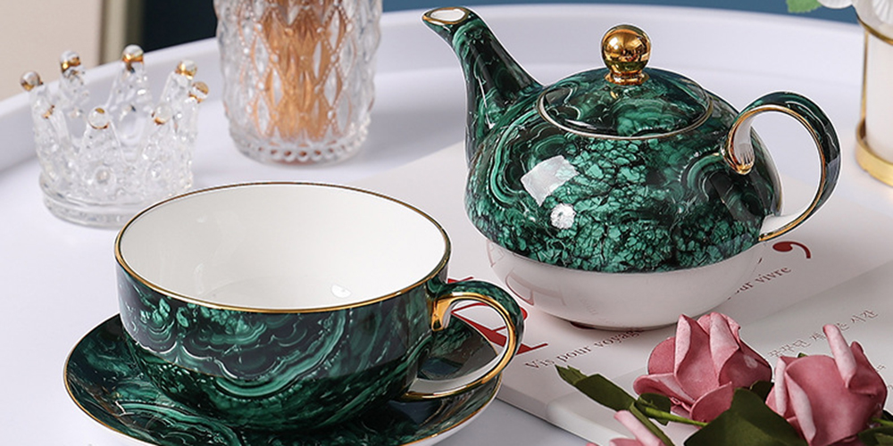 TSB18BB023 D1 Green Tea for One Set Porcelain Teapot Set