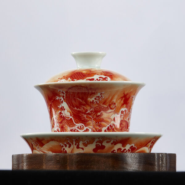 TSB19BB018 1 Chinese Dragon Tea Set Porcelain Gaiwan Tea Set