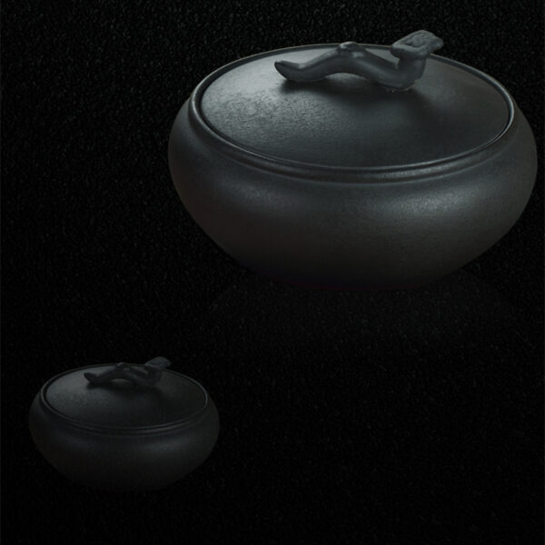 TSB1BB001 7 Black Japanese Tea Set Ceramic for Sencha