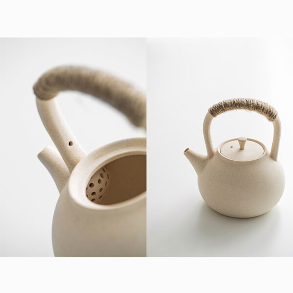TSB1BB002 7 Gray Japanese Teapot and Tea Stove Set Ceramic