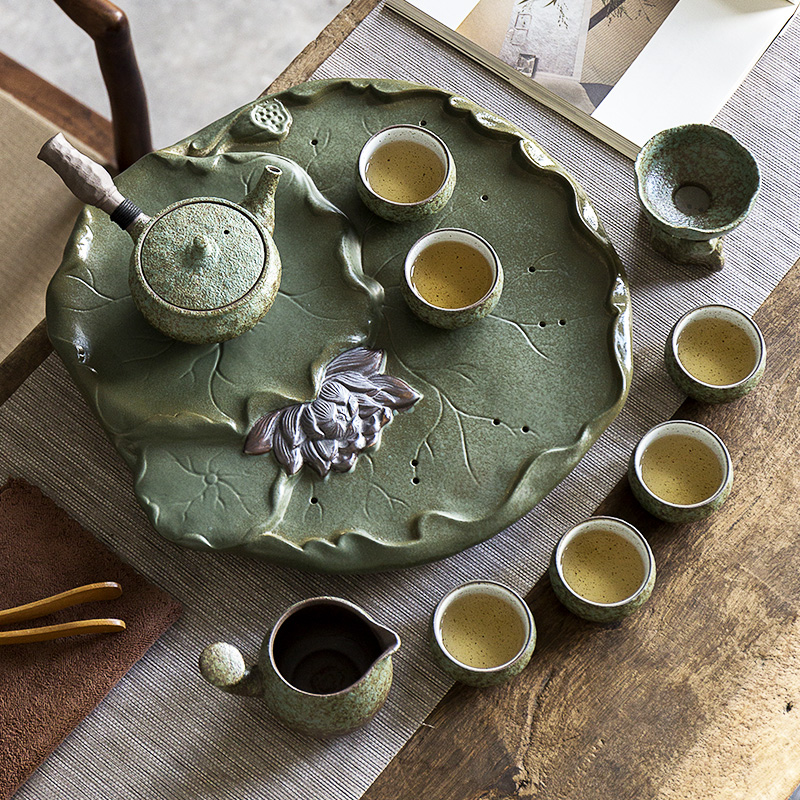 ZENS Japanese Teacup Set,200ml Porcelain Asian KongFu Tea cups of 2 for Loose Tea with Lotus Shape Rim Design 