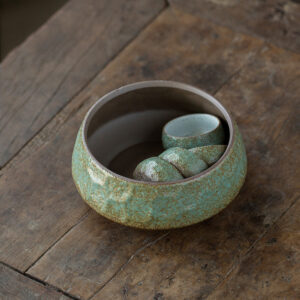 TSB1BB003 d8 Lotus Japanese Gongfu Tea Set Rough Pottery