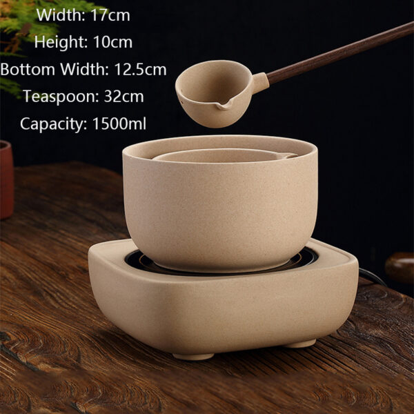 TSB1BB004 6 1 Yellow Japanese Sencha Tea Set Ceramic