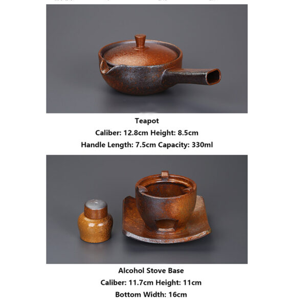TSB1BB005 14 Vintage Japanese Teapot and Tea Stove Set Ceramic